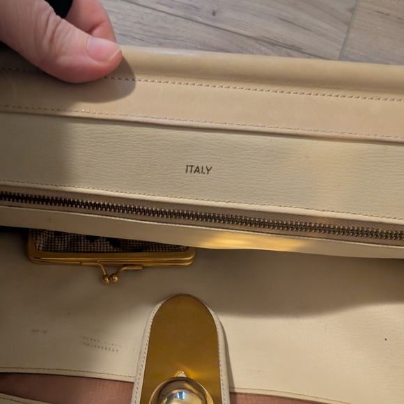 Vintage Rodo Cream Leather and Multicolor Tapestry Women's Bag - Picture 4 of 4